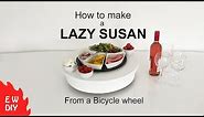 How to make a Lazy Susan using a bicycle wheel.