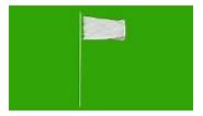 Blank plain white flag waving in the wind, surrender flag 3D...
