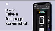 How to take a full-page screenshot on your iPhone or iPad — Apple Support