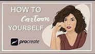 How To Cartoon yourself on Procreate app! ✨