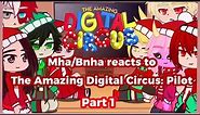 Mha/Bnha characters reacts to The Amazing Digital Circus: Pilot//Gacha// (Part 1)