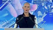 Robot Sophia speaks at Saudi Arabia's Future Investment Initiative