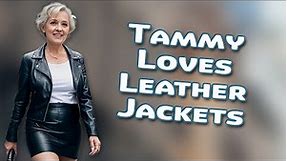 Tammy Wears Leather | Natural Older Woman Over 60 Dressed in Black Leather