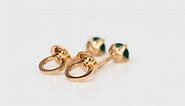 4mm Colombian Emeralds Rose Gold Stud Earrings