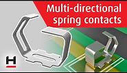 Multi-directional spring contacts for SMT assembly