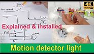 How to install an Infrared motion detector sensor for a light - explained and installed.