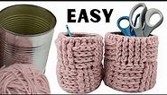Easy Crochet Pencil Holder - Beginner Pen Cup