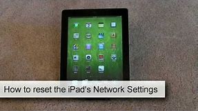 How to reset the iPad's network settings
