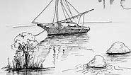 Pen & Ink Drawing Tutorials | How to draw water reflection