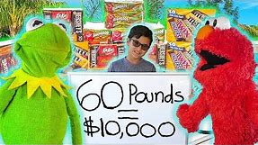 Kermit the Frog and Elmo buy 60 POUNDS of Halloween Candy!