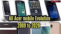 All Acer Mobile Phone Evolution 2009 To 2020
