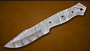 Bushcraft Knife Hand Forged Damascus Steel Blank Blade Camping Hunting Knife,Knife Making Supply