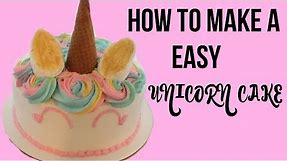 HOW TO MAKE A EASY BUTTERCREAM UNICORN CAKE!