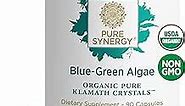 PURE SYNERGY Blue-Green Algae Capsules | Blue Green Algae with Chlorophyll | Organic Superfood Supplement from AFA Blue Green Algae | Supports Energy, Mental Clarity, and Detoxification (90 Capsules)