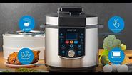 GEEPAS GMC35037 Multi-Function Pressure Cooker, Steamer & Egg Boiler, GMC35037 | Non-Stick Pot.