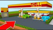 Minecraft Tutorial: How To Make A Shell Gas Station "Petrol Station Tutorial" 2020 City Build