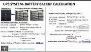 UPS System Battery Backup Time Calculation