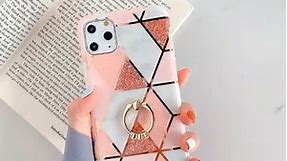iPhone Glitter Ring Marble Case