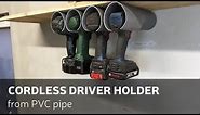 How To Make Cordless Drill Driver Holder From PVC Pipe