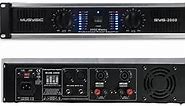 MUSYSIC 2 Channel Power Amplifier Distortion Free and Clear Sound - Professional 2U Chassis Rack Mount Amplifiers for DJs/Experts/Events w/ATR Technology/XLR and 1/4 Inch Inputs - 2000Watts