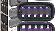USB Flash Drive Case Organizer Fits 20 Thumb Drives USB Sticks Holder Hard Storage Case Portable Box Travel Carrying Pouch Purple
