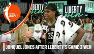 ‘WE TOOK IT PERSONAL’ 🔥 - Jonquel Jones after the Liberty forced Game 4 | WNBA on ESPN