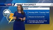 TIMELINE: Storms with damaging hail, tornado threat possible in Oklahoma on Monday