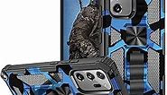 Ephoou Camo Case for Samsung Galaxy Note20 Ultra (Not Note 20) with Kickstand, Rugged Outdoor Military Grade Shockproof Phone Case for Samsung Galaxy Note 20 Ultra Camouflage Blue