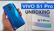 vivo S1 Pro Jazzy Blue colour Unboxing & hands on - new stylist phone with Dimond Camera Design