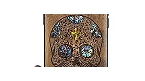 Carveit Designer Wooden Protective Case for iPhone 12 Pro Max Magnetic Case Cover [Wood Engraving & Shell Inlay] Compatible with 12 Pro Max MagSafe Case (Sugar Skull-Walnut)