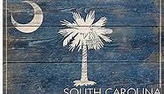 Lantern Press 10x15 Inch Wood Sign, Ready to Hang Wall Decor, Rustic South Carolina State Flag