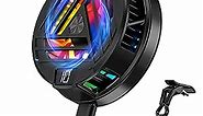 MATEPROX Cell Phone Cooler, Magnetic Phone Cooling Fan with Magnetic Plates LED Display RGB Lights and Instant Cooling System, Cellphone Radiator for Mobile Gaming TikTok Live Streaming Outdoor Vlog