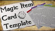 Magic Item Card Template for D&D | Free Download!