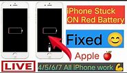 iPhone Stuck in Red Battery Screen | Work Apple 5, 5S, 6, 6S | only charging logo Solution 101% 2021