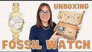Fossil Watch Unboxing. Gold Scarlette Watch - 30% off now with Black Friday Sale! Gift For Her.