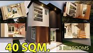 40 SQM. PINOY HOUSE | TINY HOUSE | 3 BEDROOM HOUSE | SIMPLE HOUSE DESIGN IDEAS | FLOOR PLAN
