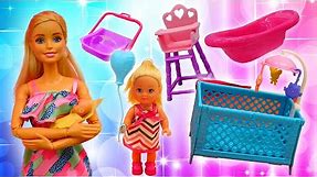 Barbie ve Sevcan ile kız oyunları. Steffie yeni doğmuş bebek için alışverişe gidiyor