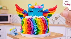 2-tier Ethereal Unicorn with Rainbow Wings Mini Cake | Mini Bakery