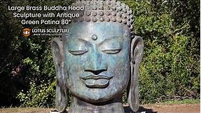 80" Large Brass Buddha Head Statue, www.lotussculpture.com