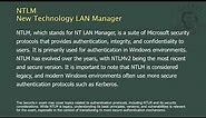 NTLM - New Technology LAN Manager