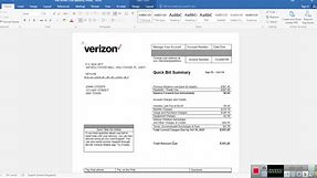 USA VERIZON UTILITY BILL TEMPLATE IN WORD FORMAT, FULLY EDITABLE, VERSION 2