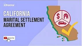 Explaining a California Marital Settlement Agreement