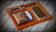 Cutting The Clutter - Making A Leather Wireless Charging Station & Organizer- Leather Craft