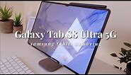 Unboxing | Samsung Galaxy Tab S8 Ultra 5G, Camera, Keyboard Connect, S-pen (Aesthetic)