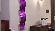 Essence of Simplicity 6" x 46" Purple Waves 3D Metal Wall Art Contemporary Abstract Sculpture, Timeless Appeal & Sophistication, Transform Your Space by Artist Jon Allen Statements 2000