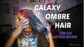 GALAXY OMBRE HAIR || ion Color Brilliance Radiant Orchid & Sky Blue