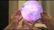 3D Printed Galaxy Moon Lamp LED Lights Color Switch Design Home Decor