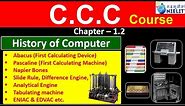 CCC Chapter 1.2 | History of Computer | ABACUS | PASCALINE | DIFFERENCE & ANALYTICAL ENGINE | ENIAC