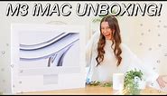 UNBOXING THE M3 iMAC in SILVER! | 2023 24" iMac unboxing, first impressions, set-up, + more!