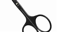 LIVINGO 3.75" Premium Nose Hair Scissors, Curved Safety Blades with Rounded Tip for Trimming Small Details Facial Hair, Ear Hair, Eyebrow (Black)